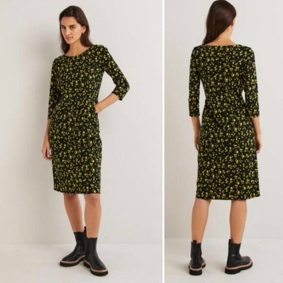 Boden Dresses & Skirts - Boden Penny Floral Print Jersey Dress Pockets Quarter Sleeve Fairy Grunge Sz 10